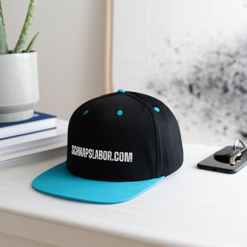 Schnapslabor - Kontrast Snapback Cap - Schwarz/Türkis