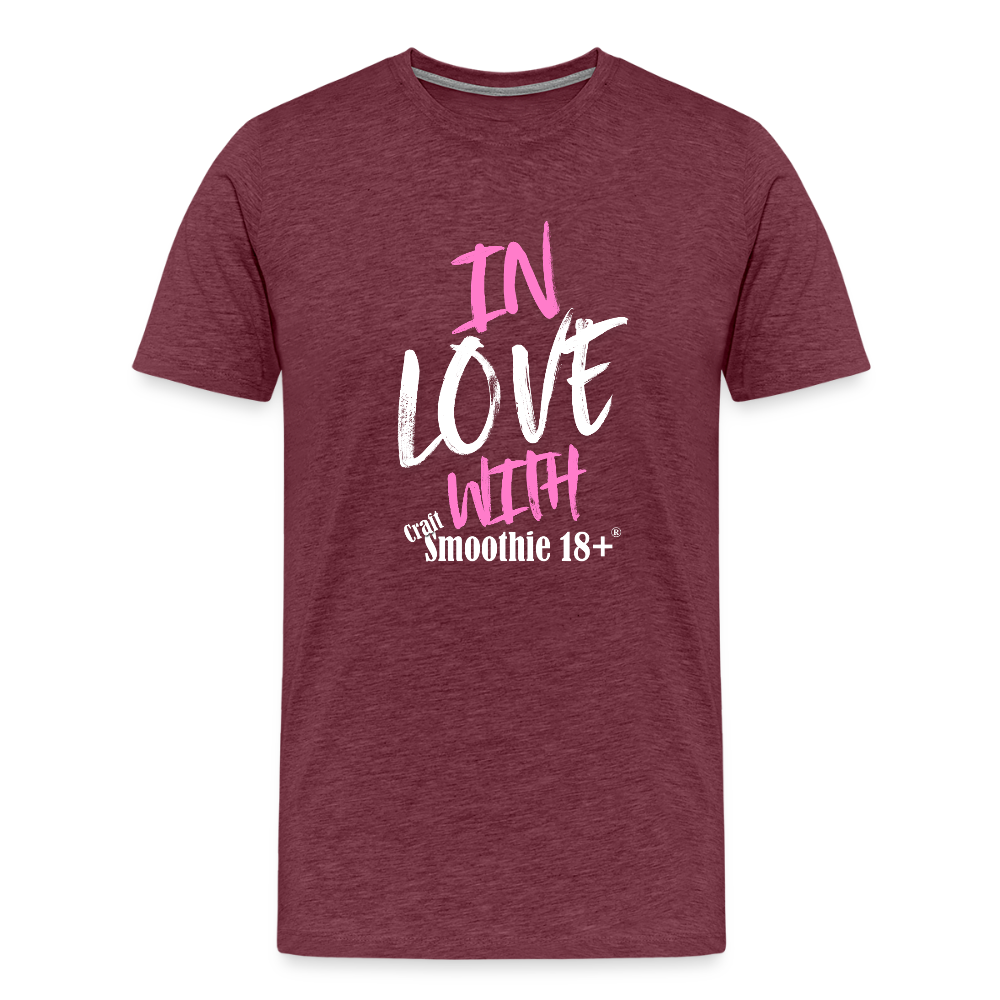 In Love - Männer Premium T-Shirt - Bordeauxrot meliert