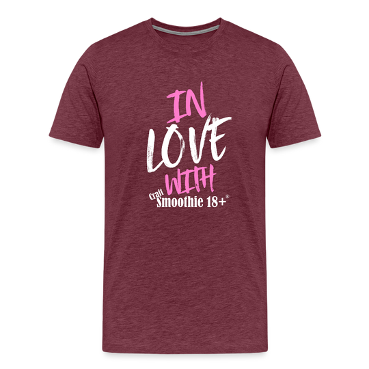 In Love - Männer Premium T-Shirt - Bordeauxrot meliert