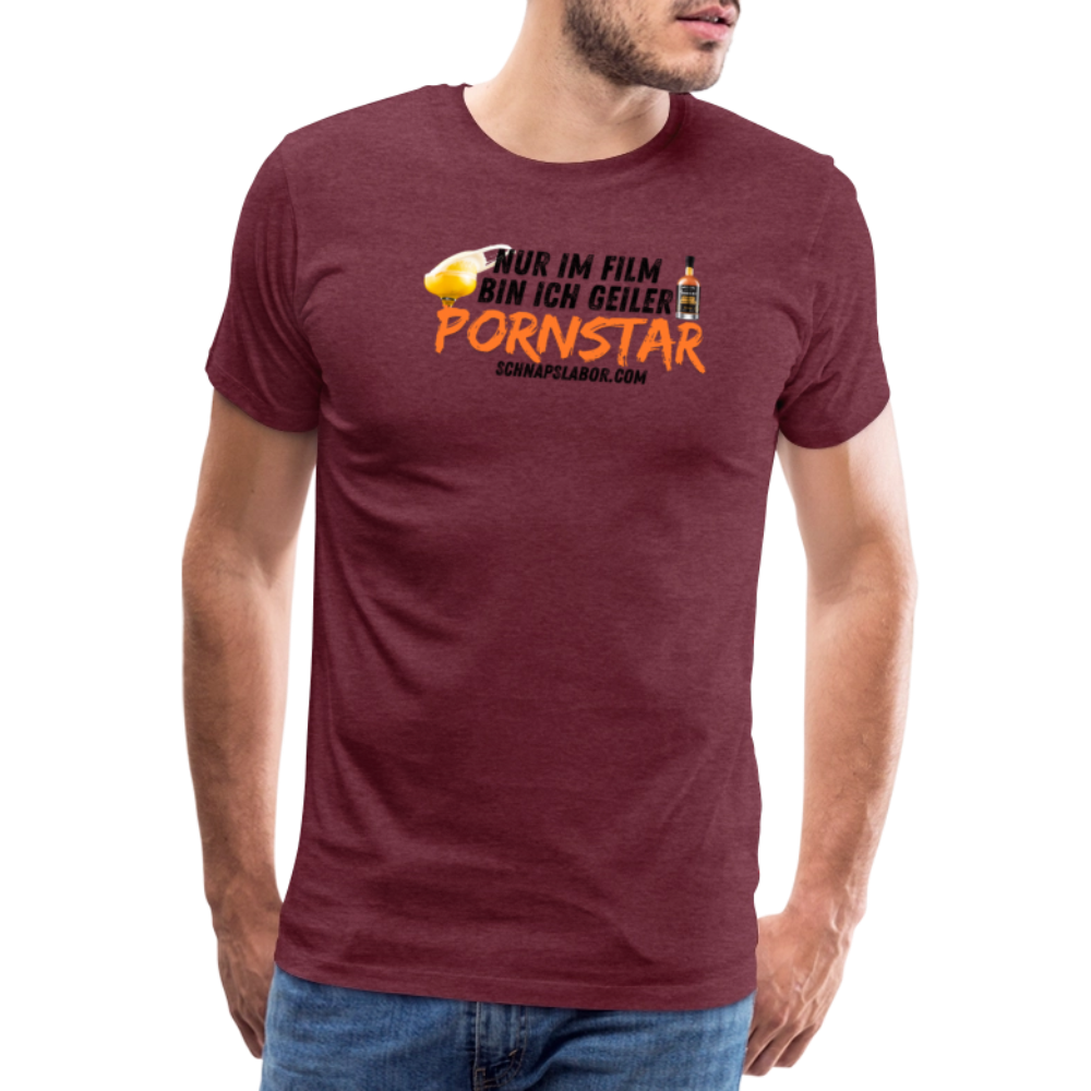 Männer Premium T-Shirt - Bordeauxrot meliert