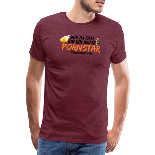 Männer Premium T-Shirt - Bordeauxrot meliert