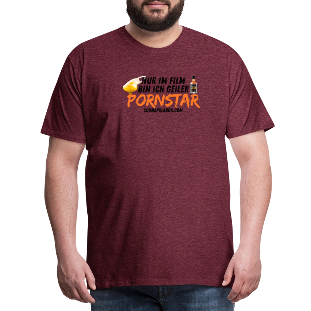 Männer Premium T-Shirt - Bordeauxrot meliert