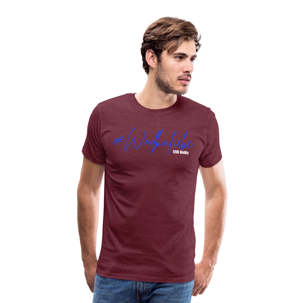 #Wodkaliebe 1205 - Männer Premium T-Shirt - Bordeauxrot meliert