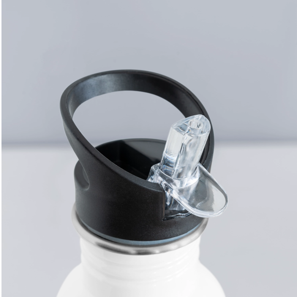 Flaschenkind - Trinkflasche mit integriertem Trinkhalm - Weiß