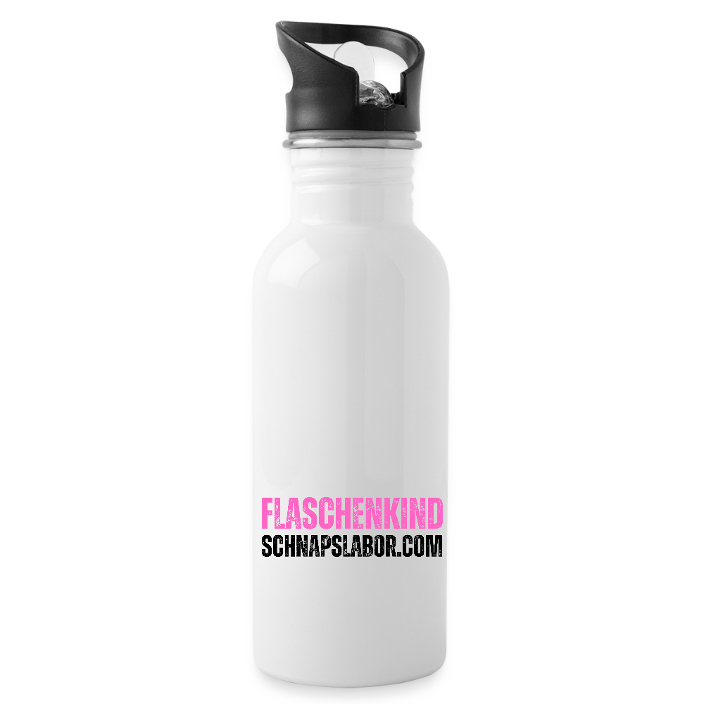 Flaschenkind - Trinkflasche mit integriertem Trinkhalm - Weiß