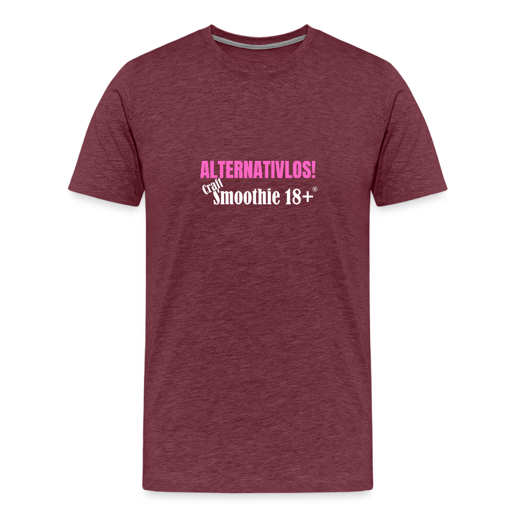 Alternativlos - Männer Premium T-Shirt - Bordeauxrot meliert