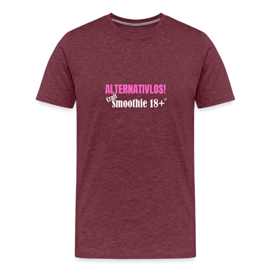 Alternativlos - Männer Premium T-Shirt - Bordeauxrot meliert