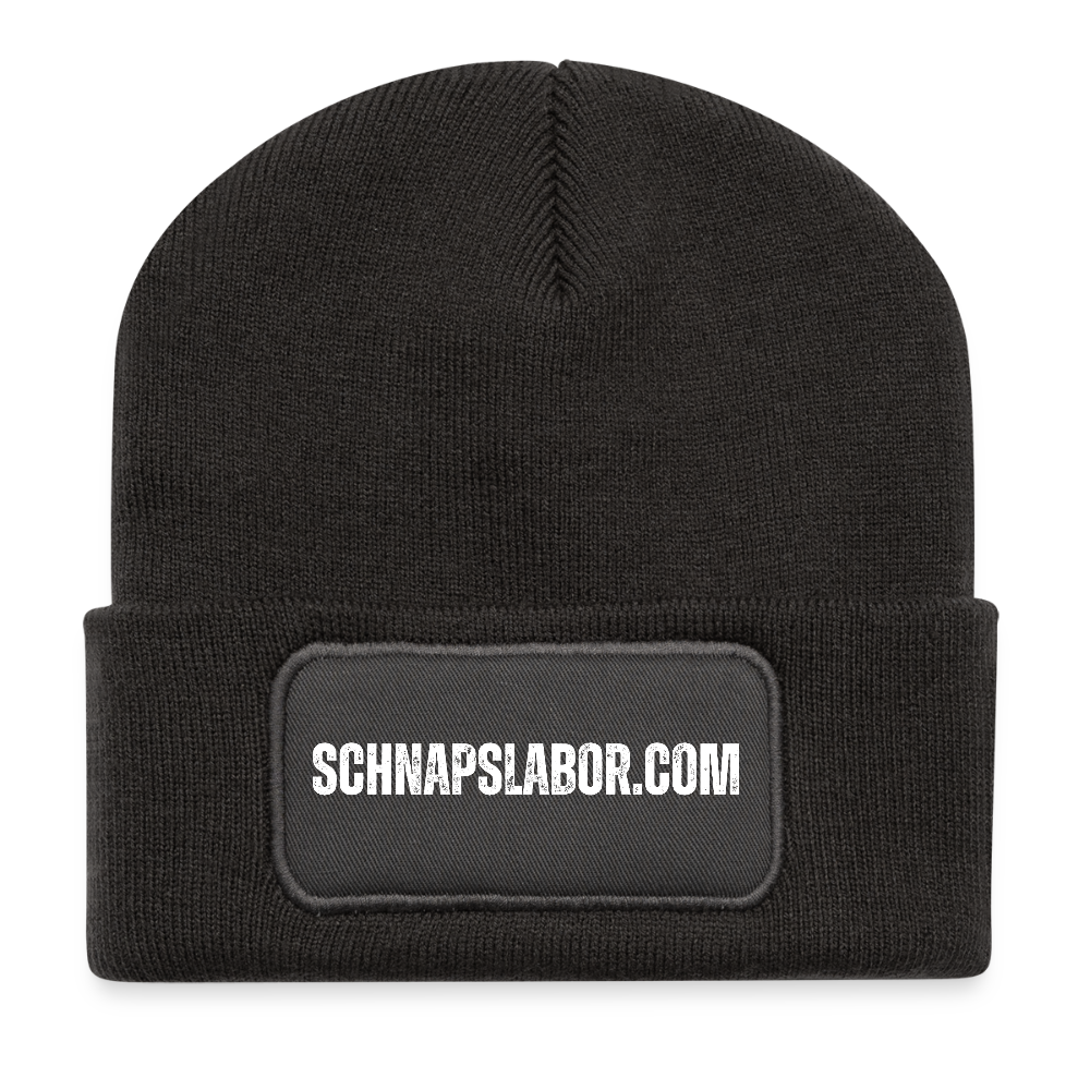 Schnapslabor - Recycelte Patch Beanie - Dunkelgrau