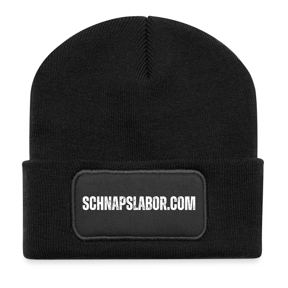 Schnapslabor - Recycelte Patch Beanie - Schwarz