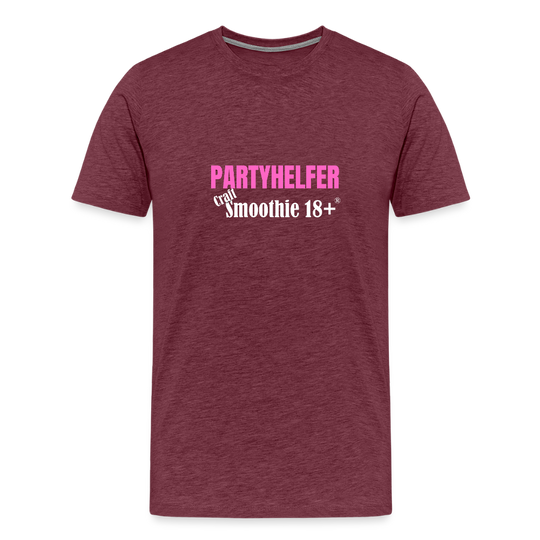 Partyhelfer - Männer Premium T-Shirt - Bordeauxrot meliert