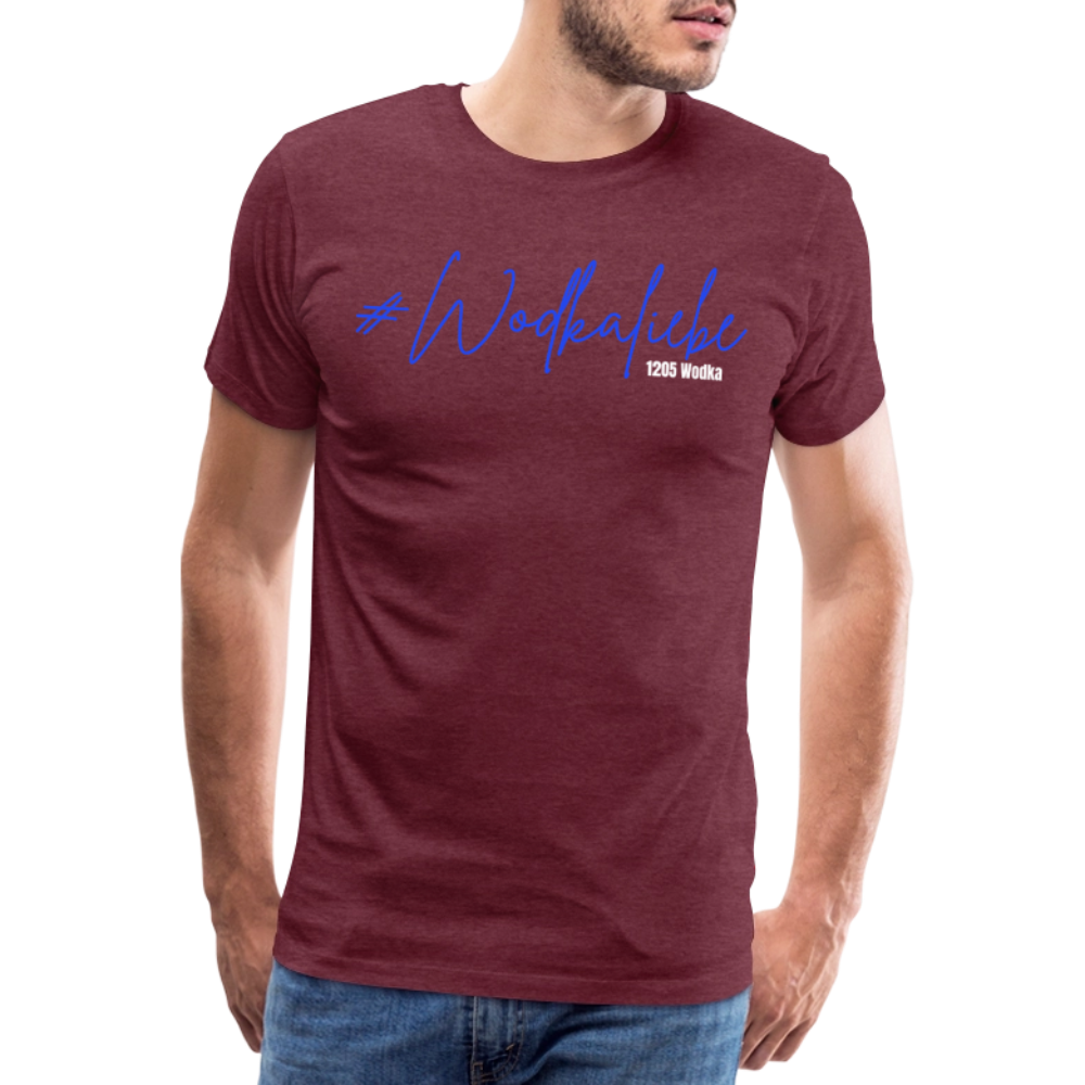 #Wodkaliebe 1205 - Männer Premium T-Shirt - Bordeauxrot meliert