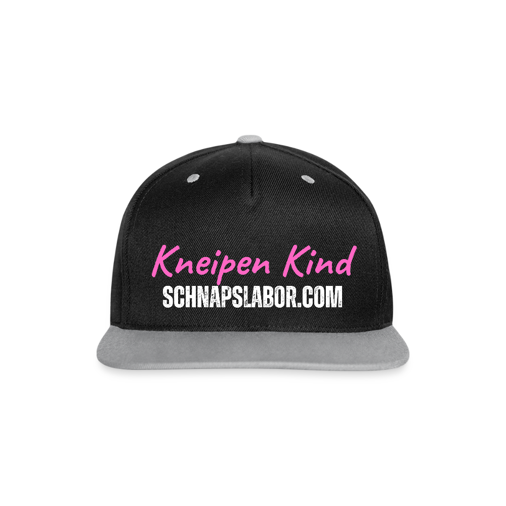 Kneipen Kind - Kontrast Snapback Cap - Schwarz/Grau