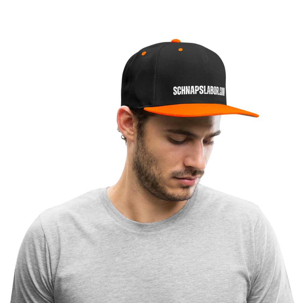Schnapslabor - Kontrast Snapback Cap - Schwarz/Neonorange