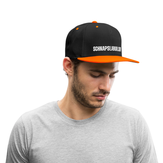 Schnapslabor - Kontrast Snapback Cap - Schwarz/Neonorange
