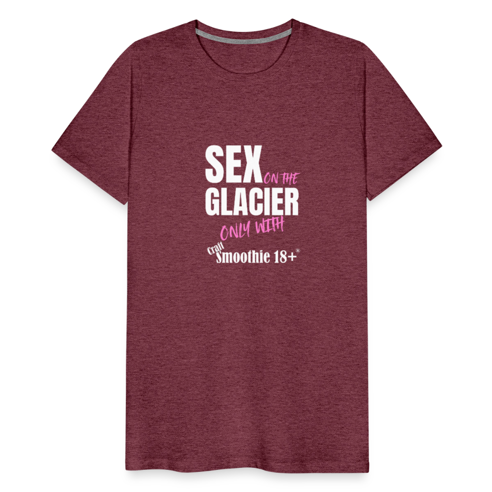 Sex on the Glacier - "Männer Premium T-Shirt" - Bordeauxrot meliert