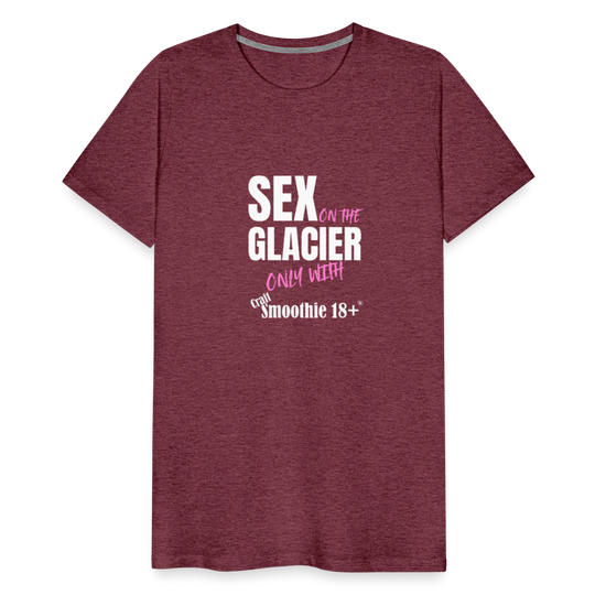 Sex on the Glacier - "Männer Premium T-Shirt" - Bordeauxrot meliert