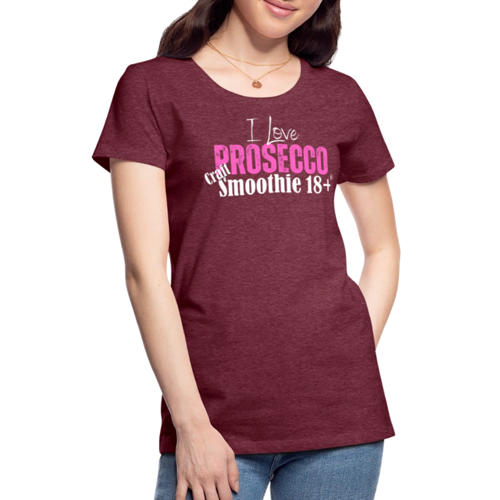 I love Prosecco - Frauen Premium T-Shirt - Bordeauxrot meliert