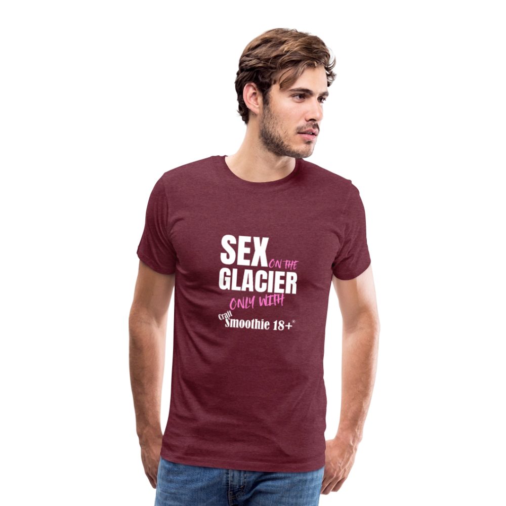 Sex on the Glacier - "Männer Premium T-Shirt" - Bordeauxrot meliert