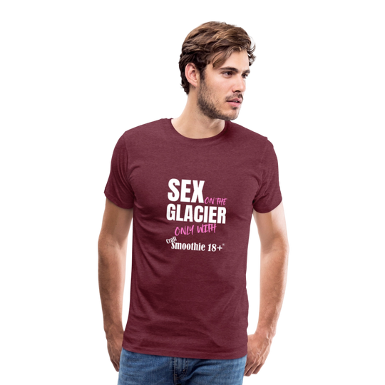 Sex on the Glacier - "Männer Premium T-Shirt" - Bordeauxrot meliert