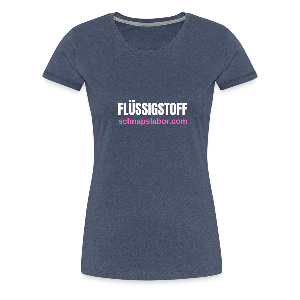 Flüssigstoff - Frauen Premium T-Shirt - Blau meliert