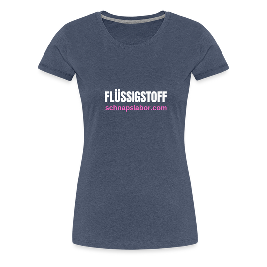 Flüssigstoff - Frauen Premium T-Shirt - Blau meliert