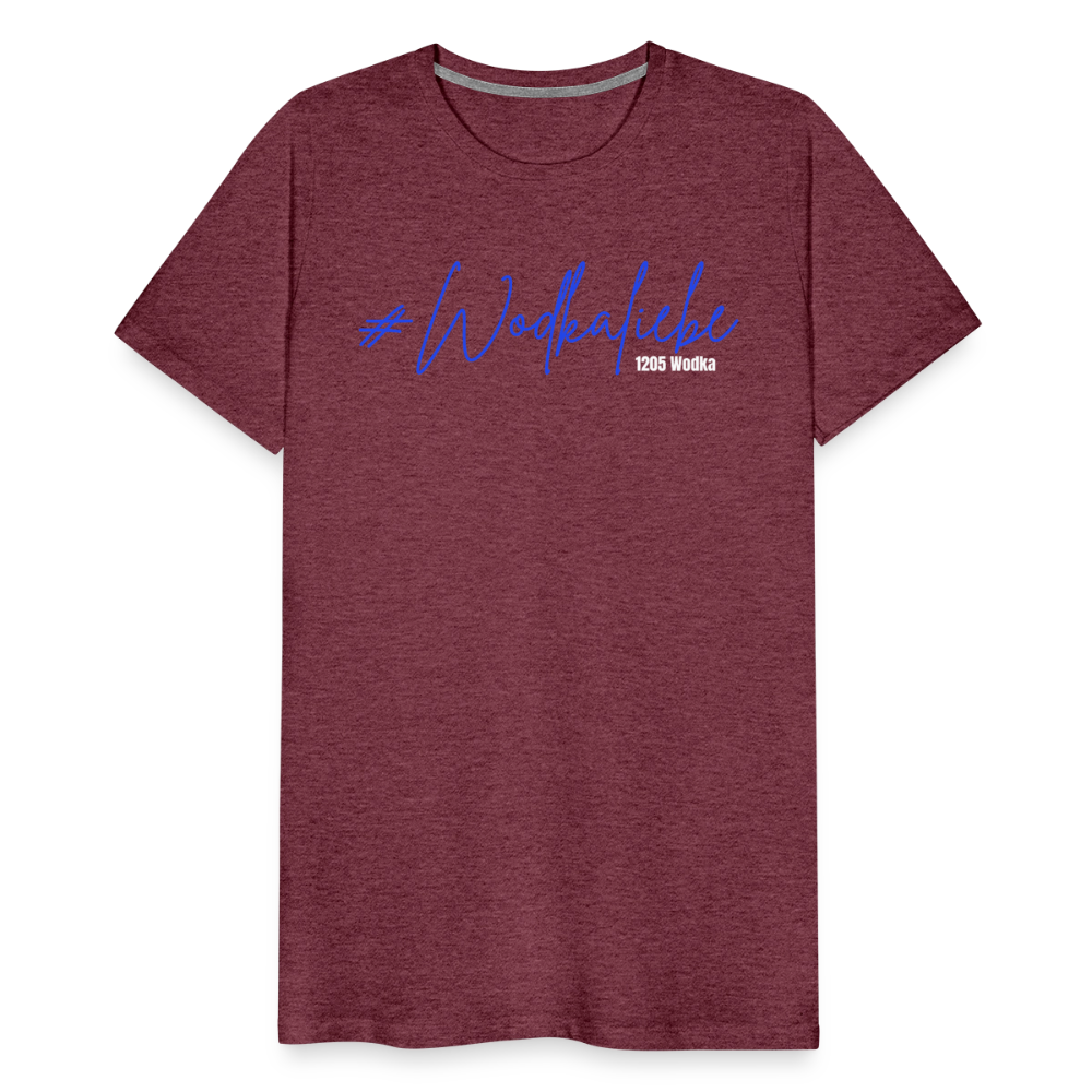 #Wodkaliebe 1205 - Männer Premium T-Shirt - Bordeauxrot meliert