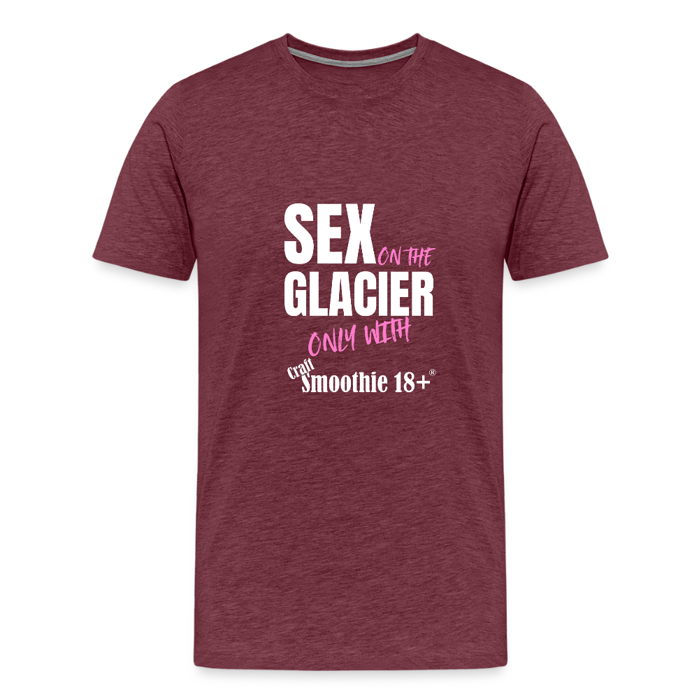 Sex on the Glacier - "Männer Premium T-Shirt" - Bordeauxrot meliert