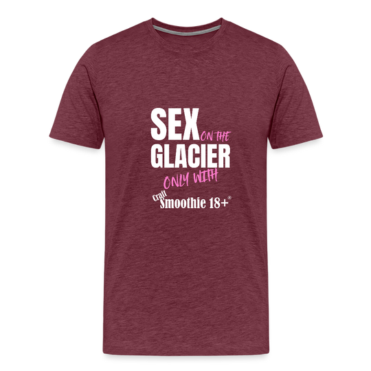 Sex on the Glacier - "Männer Premium T-Shirt" - Bordeauxrot meliert