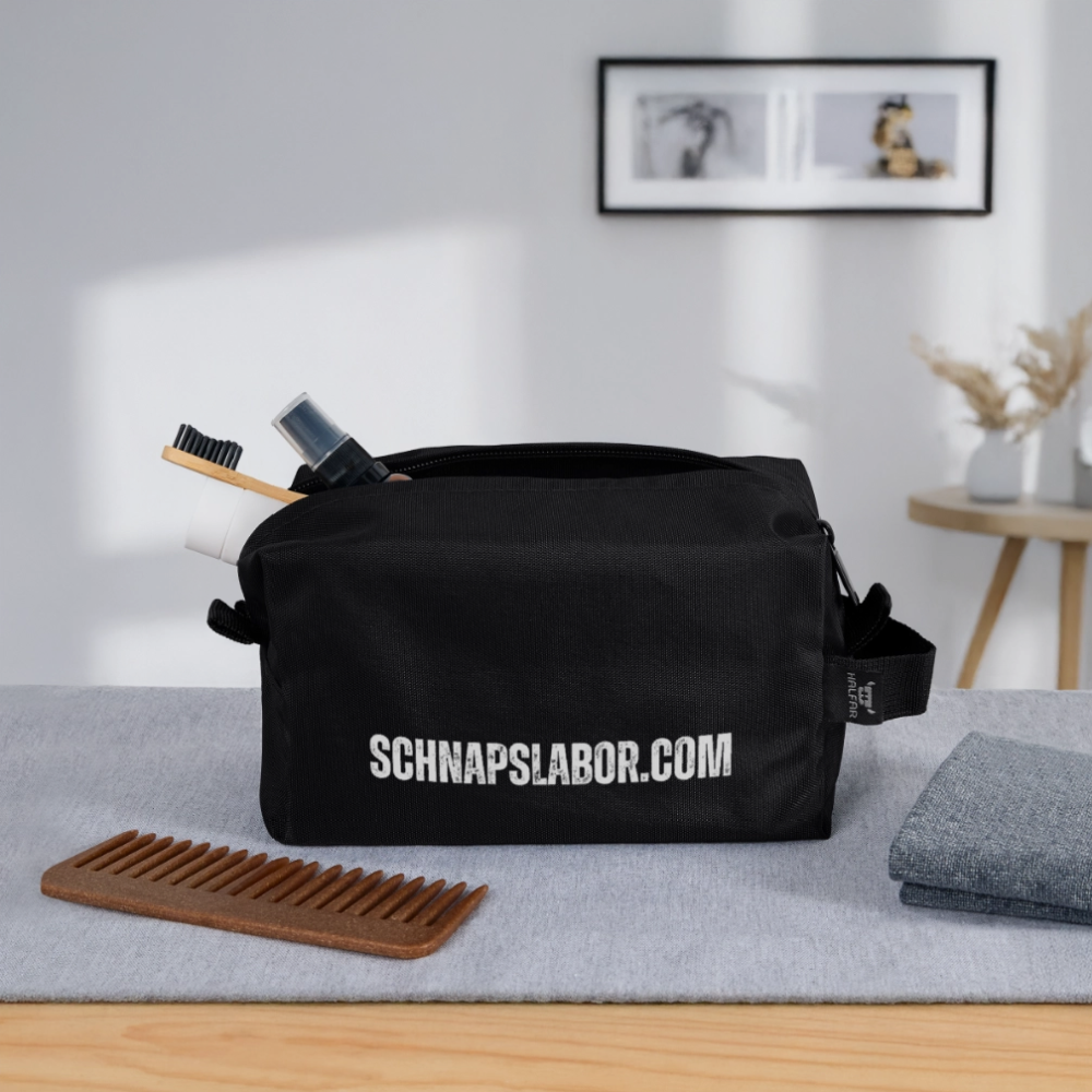 Schnapslabor - Recycelte Kulturtasche - Schwarz