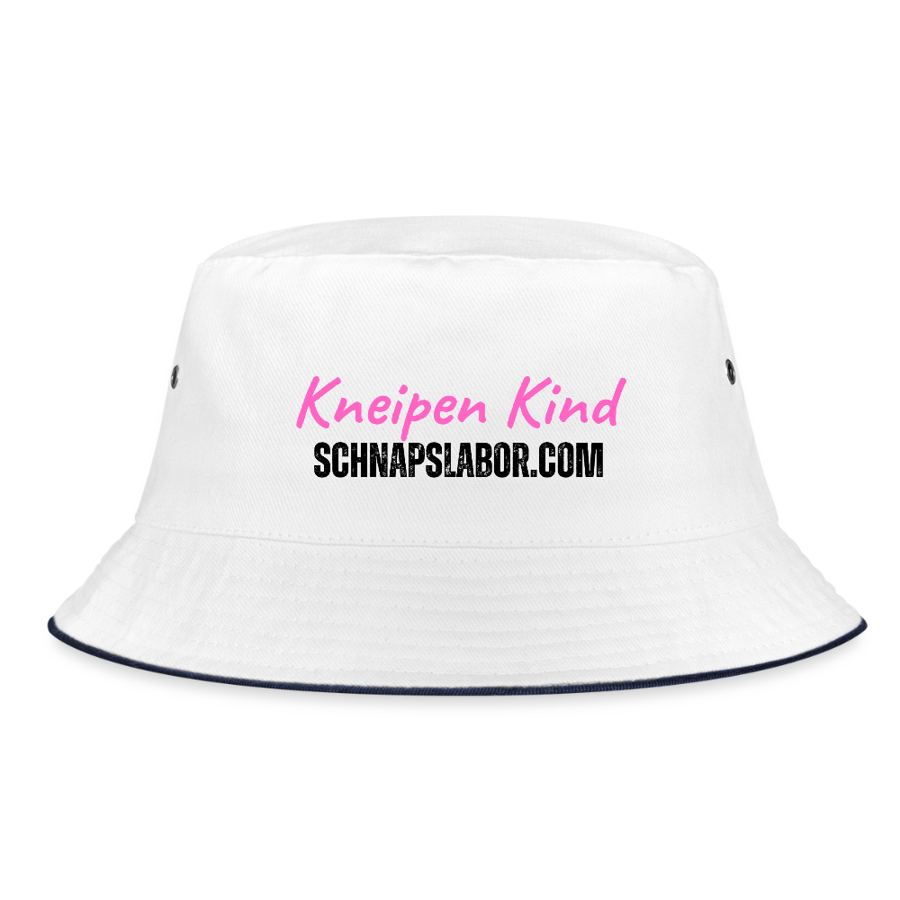 Kneipen Kind - Fischerhut - Weiß/Navy