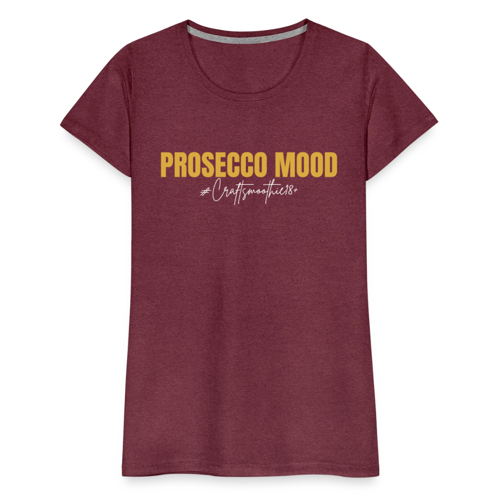 Prosecco Mood - Frauen Premium T-Shirt - Bordeauxrot meliert