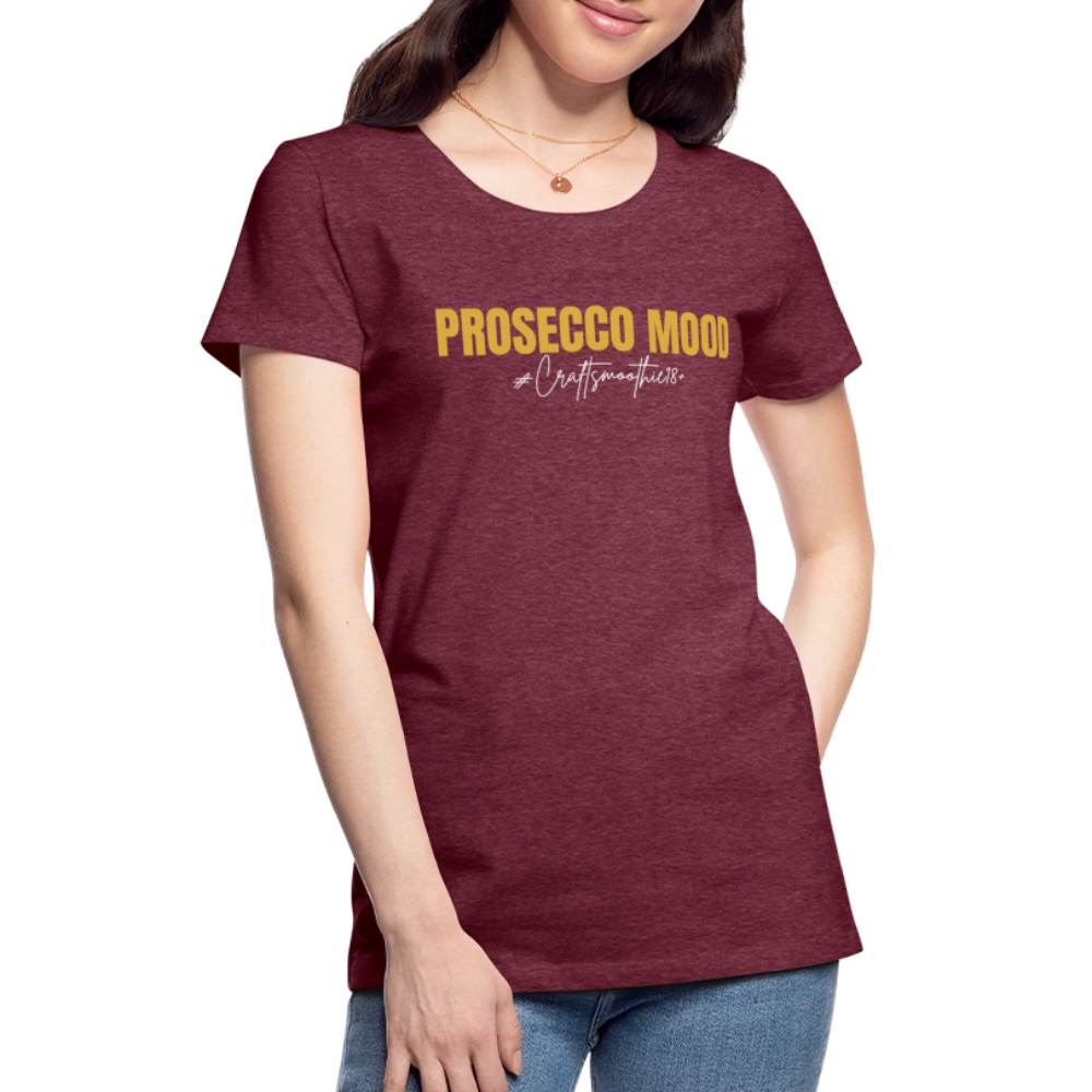 Prosecco Mood - Frauen Premium T-Shirt - Bordeauxrot meliert