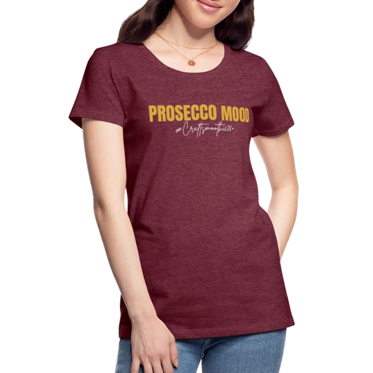 Prosecco Mood - Frauen Premium T-Shirt - Bordeauxrot meliert