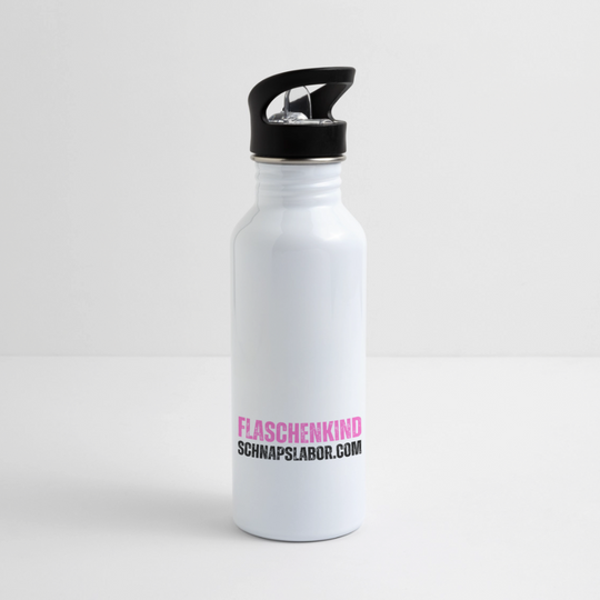 Flaschenkind - Trinkflasche mit integriertem Trinkhalm - Weiß