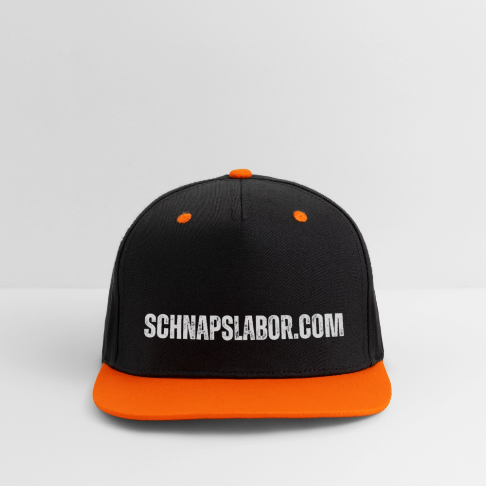 Schnapslabor - Kontrast Snapback Cap - Schwarz/Neonorange
