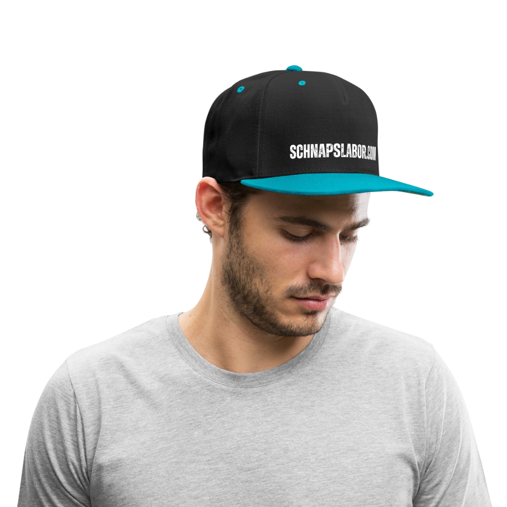 Schnapslabor - Kontrast Snapback Cap - Schwarz/Türkis