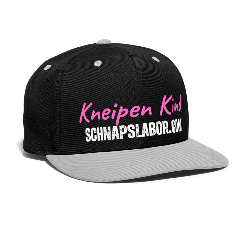Kneipen Kind - Kontrast Snapback Cap - Schwarz/Grau