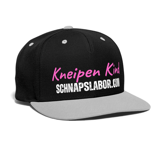 Kneipen Kind - Kontrast Snapback Cap - Schwarz/Grau