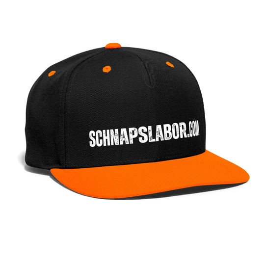 Schnapslabor - Kontrast Snapback Cap - Schwarz/Neonorange