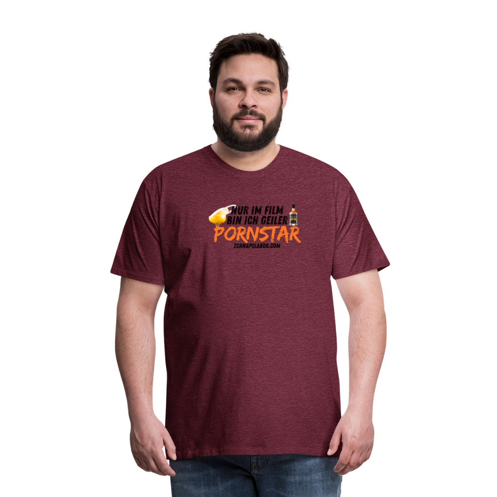 Männer Premium T-Shirt - Bordeauxrot meliert