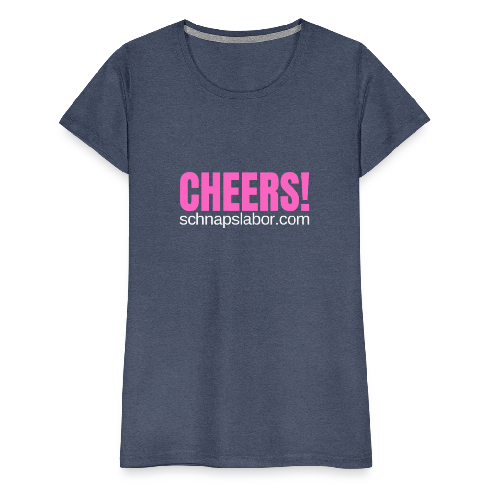 Cheers - Frauen Premium T-Shirt - Blau meliert