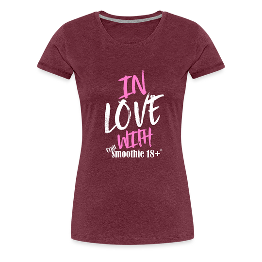 In Love - Frauen Premium T-Shirt - Bordeauxrot meliert