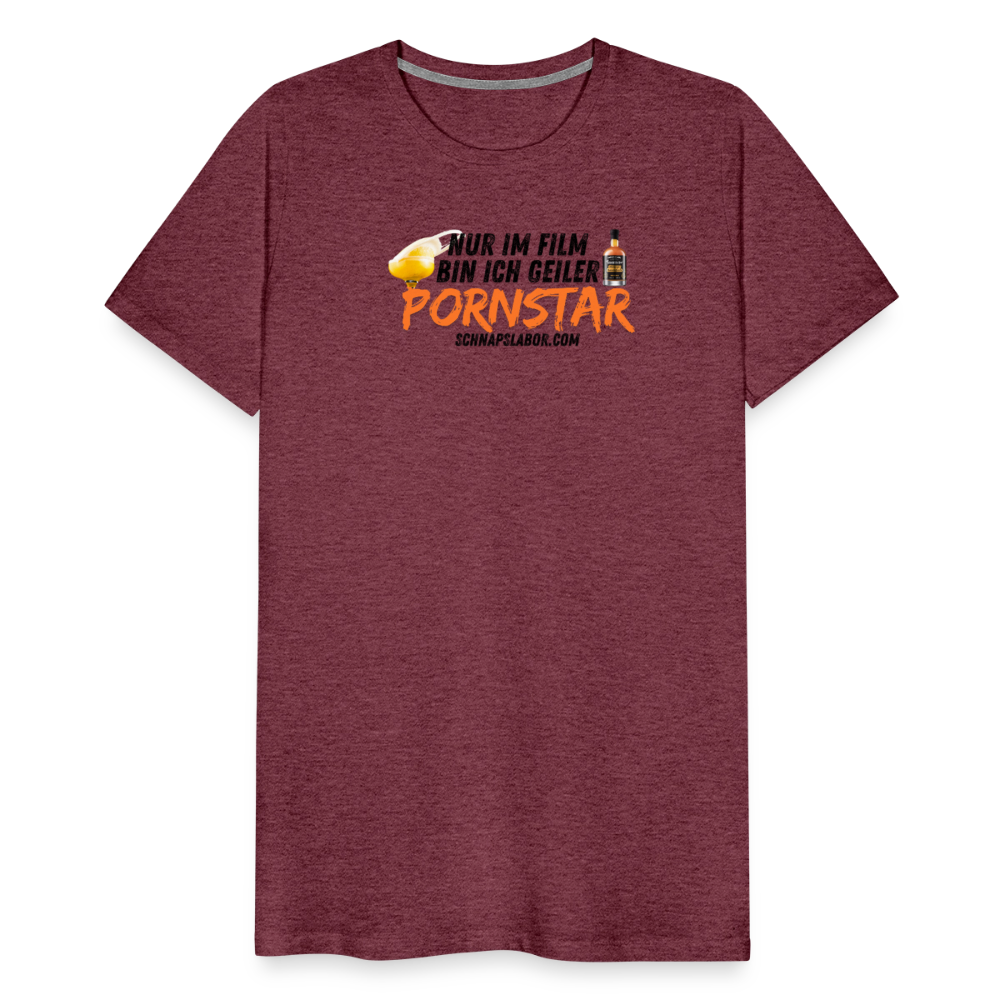 Männer Premium T-Shirt - Bordeauxrot meliert