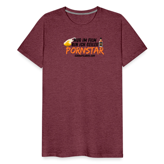 Männer Premium T-Shirt - Bordeauxrot meliert