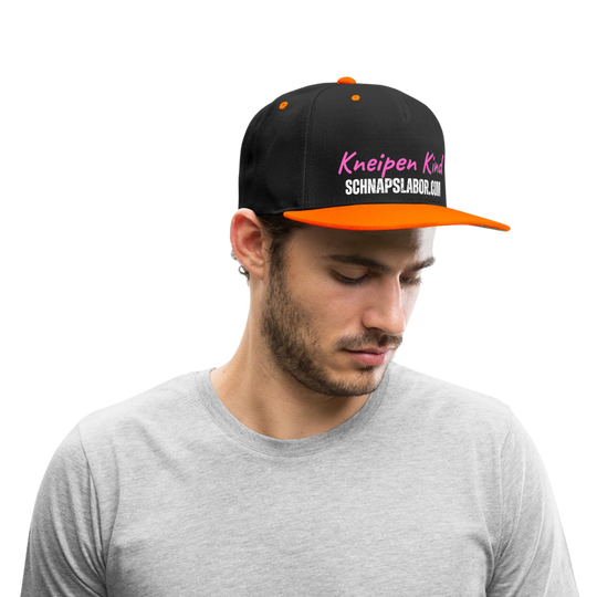 Kneipen Kind - Kontrast Snapback Cap - Schwarz/Neonorange