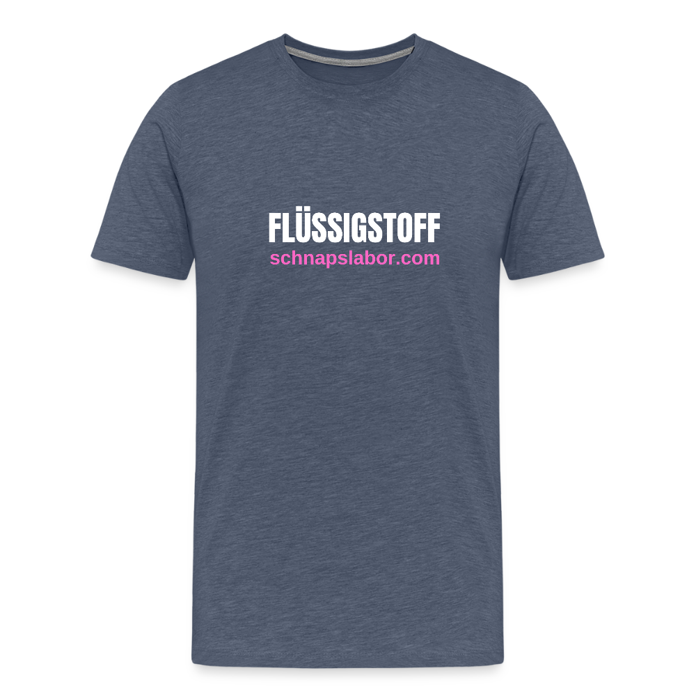 Flüssigstoff - Männer Premium T-Shirt - Blau meliert