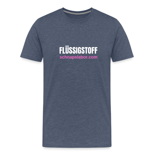 Flüssigstoff - Männer Premium T-Shirt - Blau meliert
