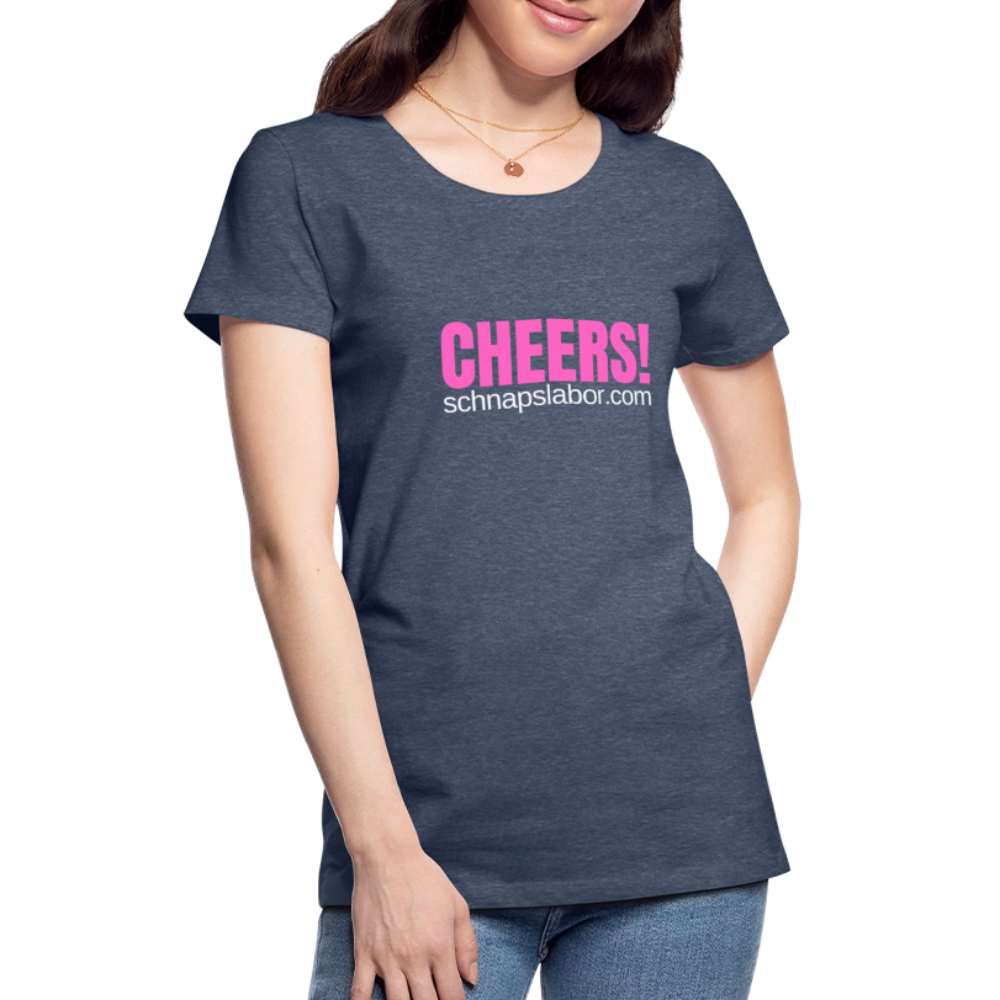 Cheers - Frauen Premium T-Shirt - Blau meliert