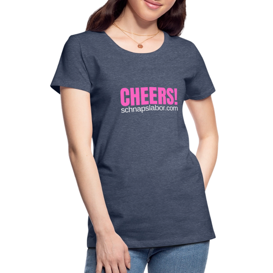 Cheers - Frauen Premium T-Shirt - Blau meliert
