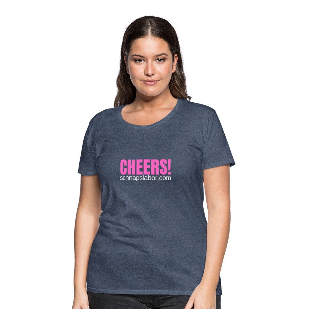Cheers - Frauen Premium T-Shirt - Blau meliert